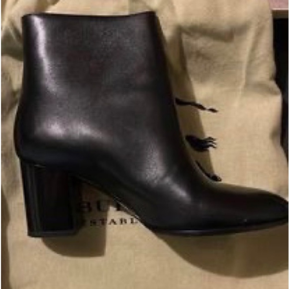 Black Burberry ankle boots. Like new.